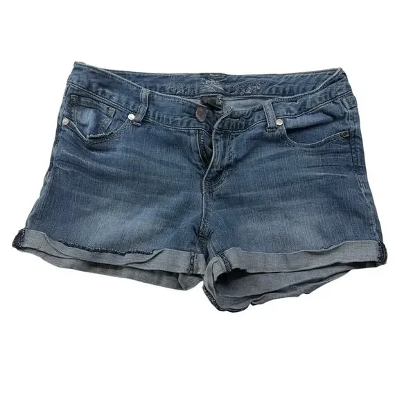 Express Women's Denim Jean‎ Shorts Size 8 Cuffed Festival Cowgirl Beach Casual
