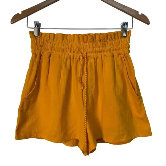 Abound Drawstring‎ Elastic Waist Casual Shorts with Pockets Color Orange Size S