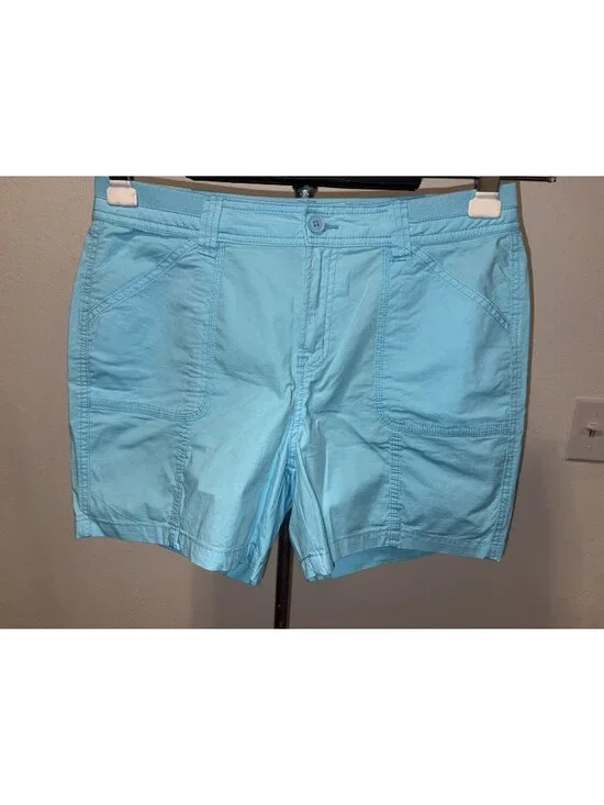 St Johns Bay Blue Casual Shorts Women 10 32X5 Stretch