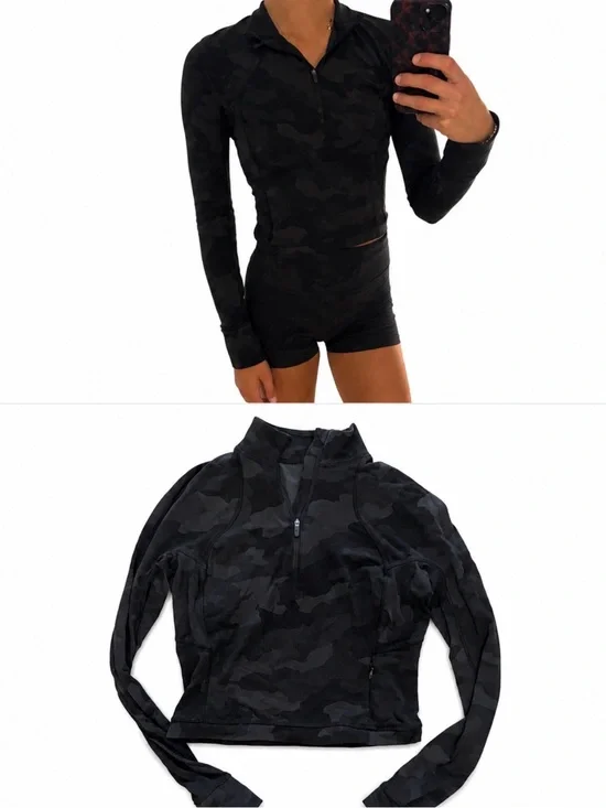 Lululemon black cropped define jacket quarter zip