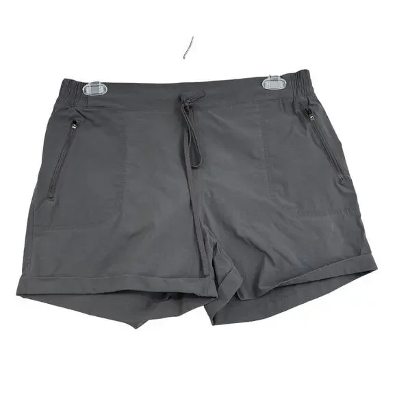 Eddie Bauer Shorts Size XL Gray Pull On Pockets Stretch Nylon Drawstring Waist