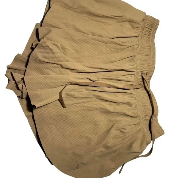 Zyia Active Tan Ribbed Layered Athletic Shorts with‎ Built-in Liner Mens