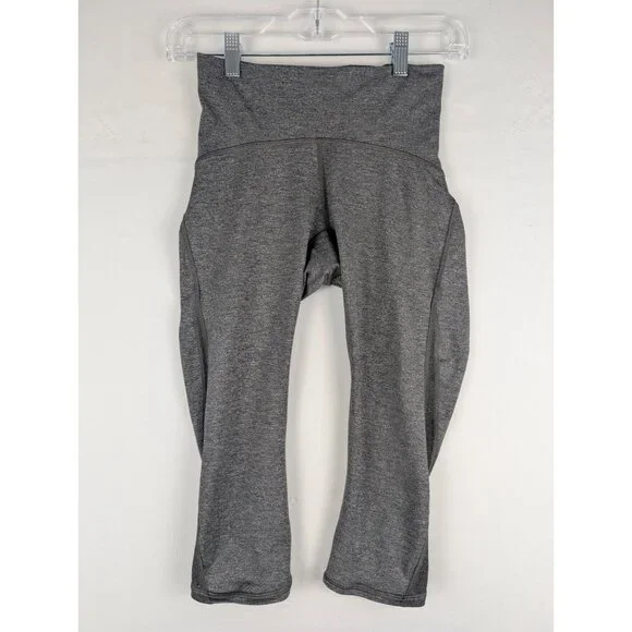 Lululemon‎ Leggings Womens Size 4 High-Rise Crop Yoga Pants Gray