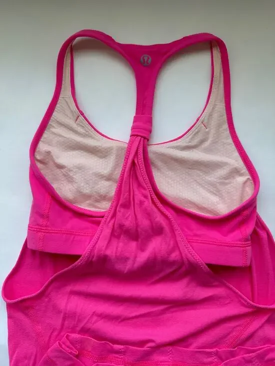 Lululemon Bright Pink Tank Top with Built in Bra Size XS
