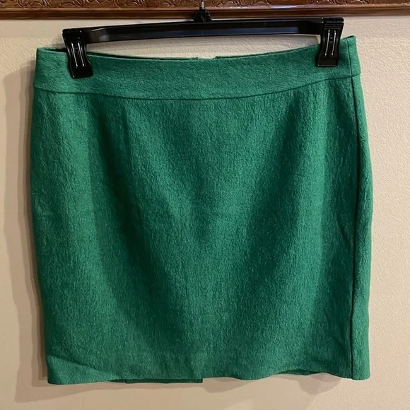 Banana Republic women’s wool rayon mini skirt emerald green expose zipper 8