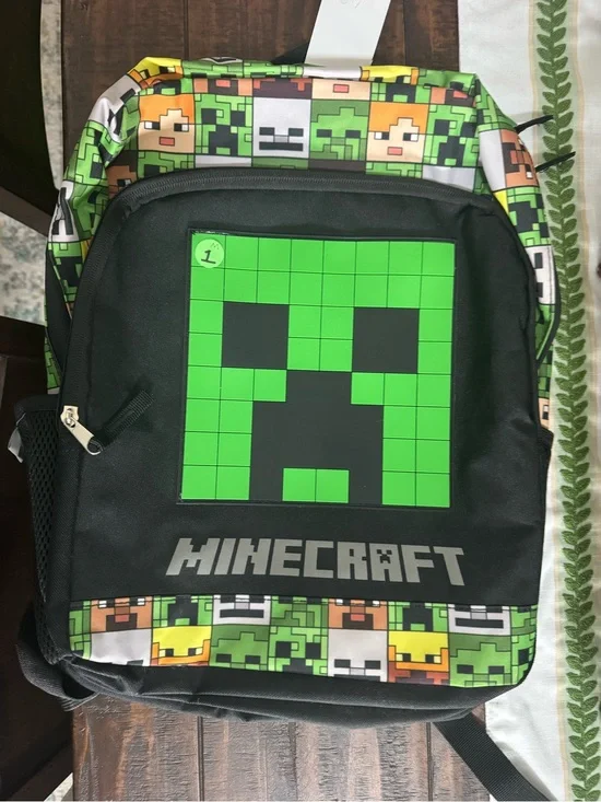 🎮 NWT Minecraft Creeper Backpack | Gold Star Collection | Kids School Backpack