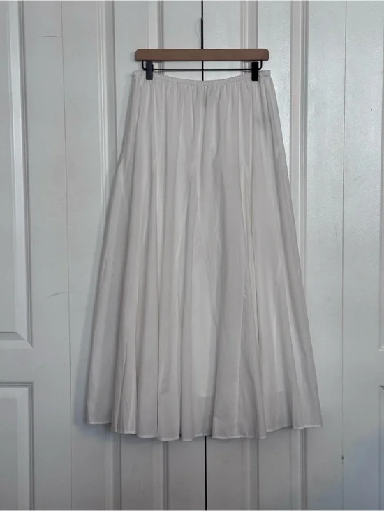 Jason Wu Quiet luxury White 100%Cotton Maxi Skirt Size M Elastic Waist