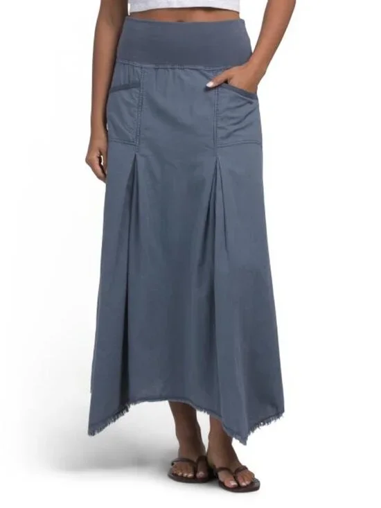 XCVI Wearables Triste Linen Bohemian Sharkbite Maxi Skirt NWT Size S