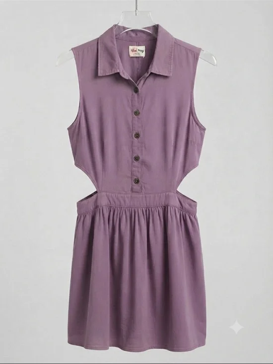 Black Poppy Mauve Cutout Mini Skirt