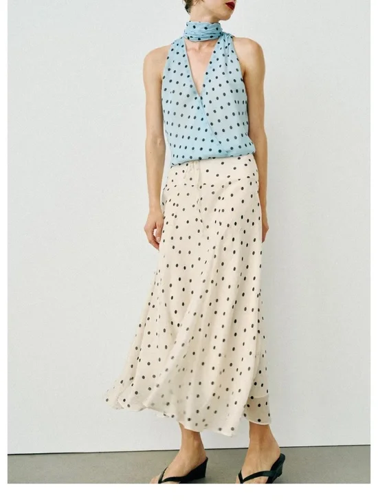NWT Zara polka dot midi skirt