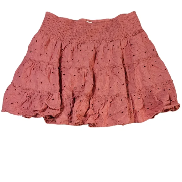 American Eagle Pink Eyelet Mini Skirt