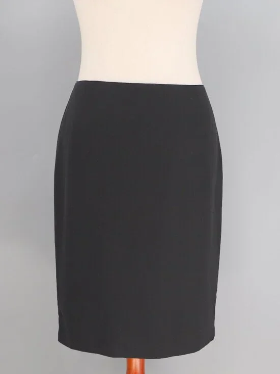 LAFAYETTE 148 Black Pencil Skirt Viscose Cotton Size 14