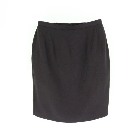Knee Length Black Skirt Lined Straight‎ Womens Size 14 Stretch Waist Plaza South