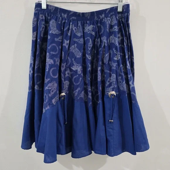 Malco Modes Womens Pleated Skirt Size Medium‎ Cowgirl Rodeo Western Line Dancing