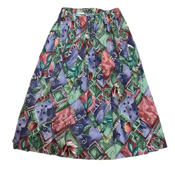 Vtg Pleated Womens Maxi Skirt 24