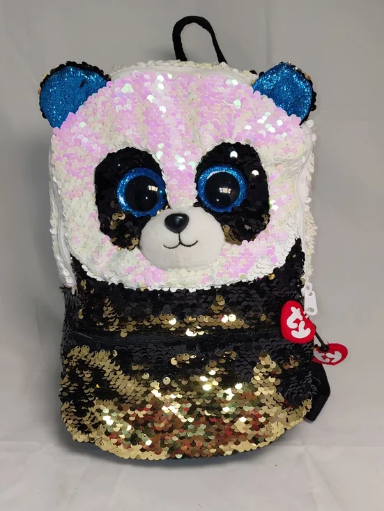 TY Fashion Flippy Sequin Backpack Bamboo The Panda Bear 10