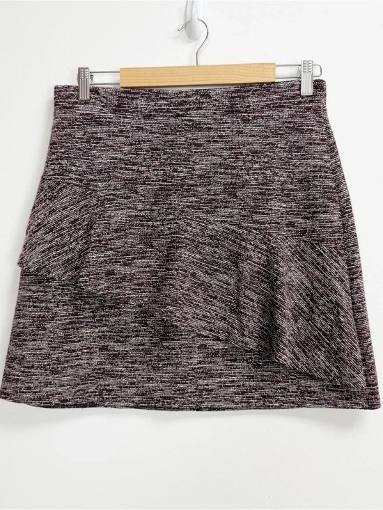 Loft Skirt Womens Medium Red Black Ruffle Pull On NWT NEW Cotton Stretch