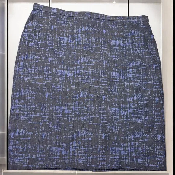 Banana Republic Black Navy Print Stretch Pencil‎ Skirt