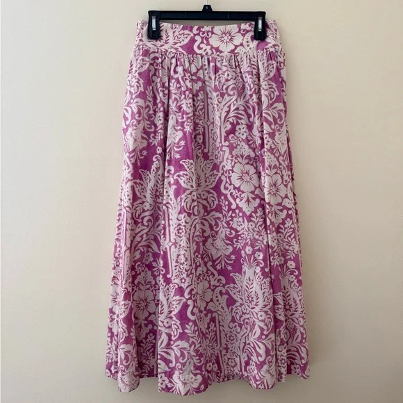 Abercrombie & Fitch Pink and White Floral Maxi Skirt