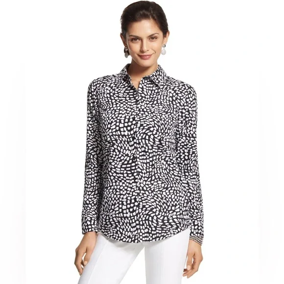 Chico’s Geo Print Giana Shirt Excellent Condition