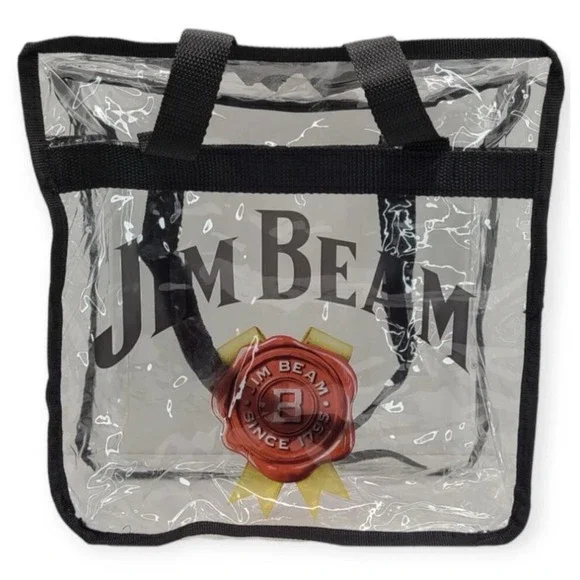 NEW Jim Beam Clear Festival Approved Stadium Zipper Carry Bag Pouch Purse Rare