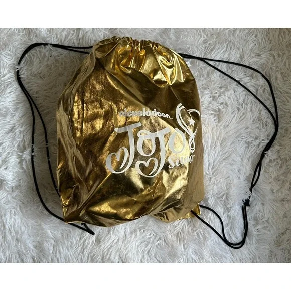 JoJo Siwa Drawstring Bag Gold Limited Edition #64‎ SO LUCKY Bows and Bags Sport