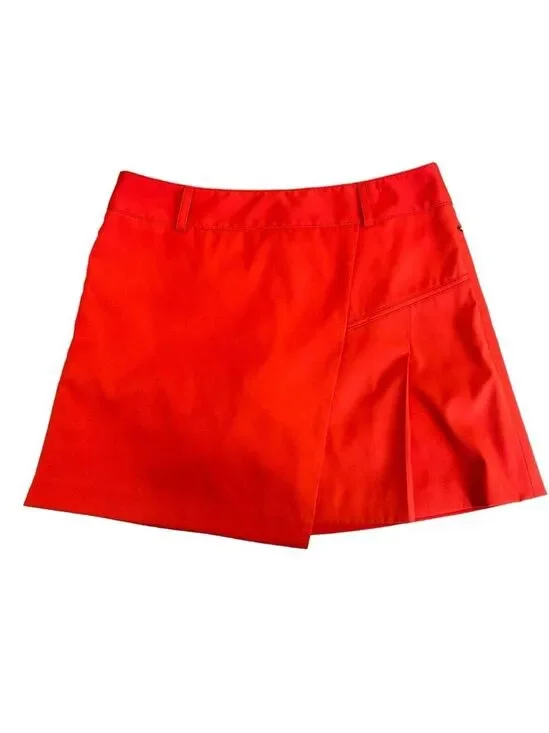 Cutter & Buck Annika Golf pleated mini skort skirt Red orange 6 NWOT