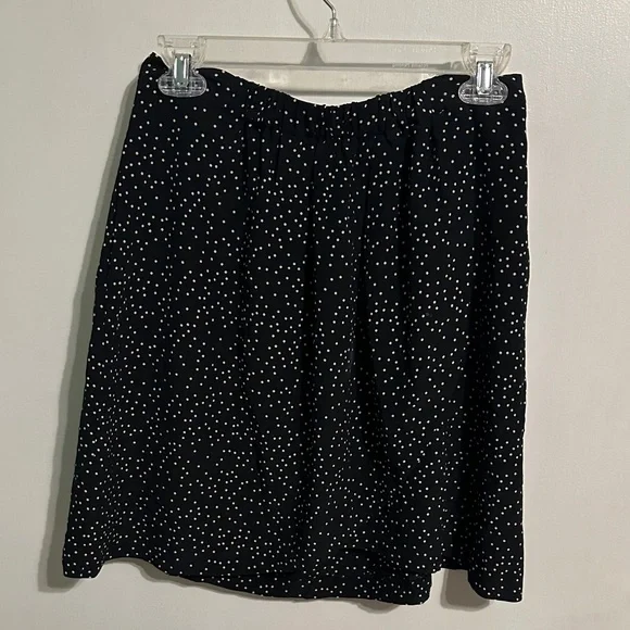 0224 Madewell Black Skirt with White Dots womens size small‎