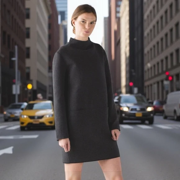 Lululemon City Bound Dress in Heathered Black Sz 6