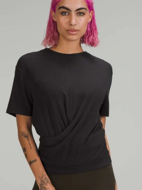 Lululemon Ribbed Modal-Silk Blend Reversible T-Shirt Black