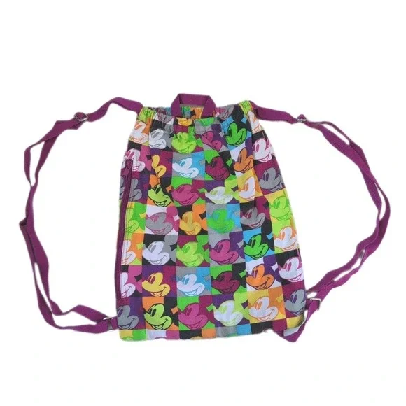 Walt Disney World Mickey Mouse All Over Drawstring Backpack Bag Disney Parks