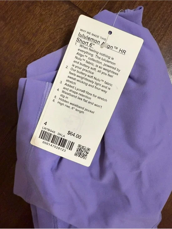 NWT Lululemon Align High-Rise Short 6