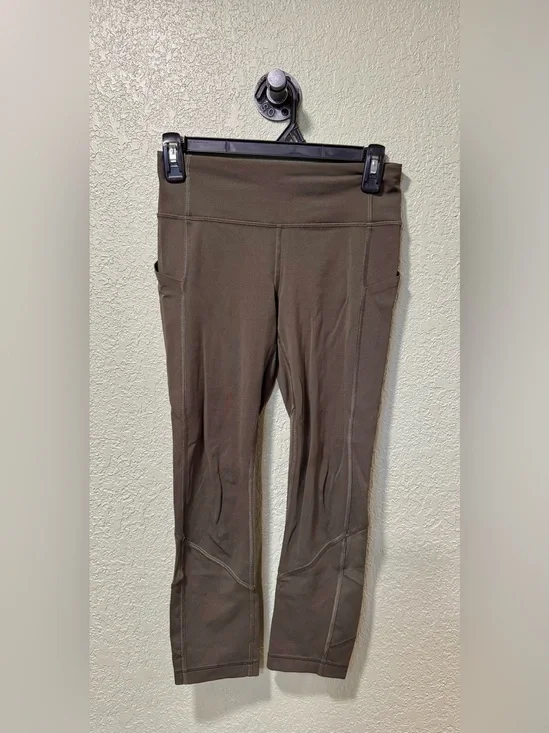 lululemon olive green pocket leggings size 2