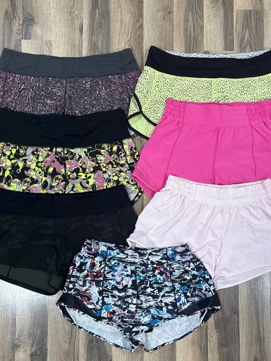 LULULEMON BUNDLE Running Shorts - Pink, Light Pink, Black & Patterned Assortment