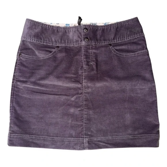Athleta Ridge‎ Corduroy Hiking Skirt 6 Purple Stretch 5-Pocket Floral Lining