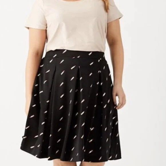 Ashley Nell Tipton X Boutique Lip Stick Scuba Midi Skirt