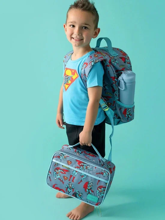 Posh Peanut Superman Blue Kids Lunchbox Set