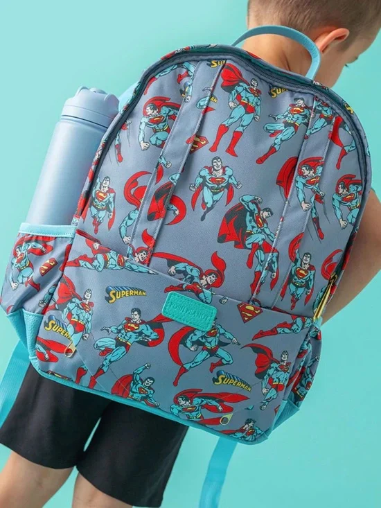 Posh Peanut Superman Kids Backpack - Blue Superhero Print