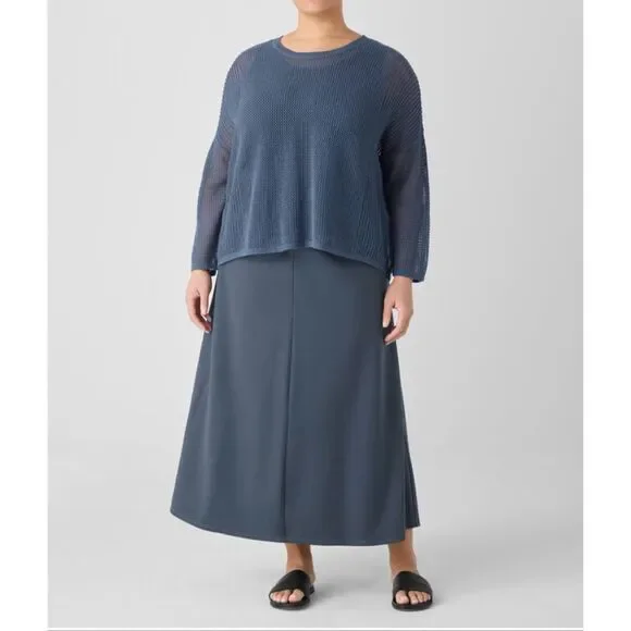 Eileen Fisher $188 Lightweight Ponte A-Line Skirt Eclipse women's 2X NEW