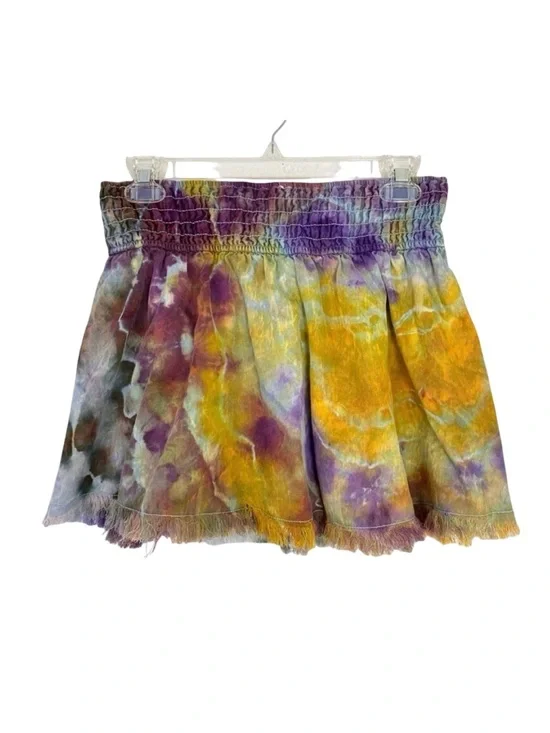 Generation Love Tie Dye Skirt Womens Size Small Denim Mini Colorful Chambray