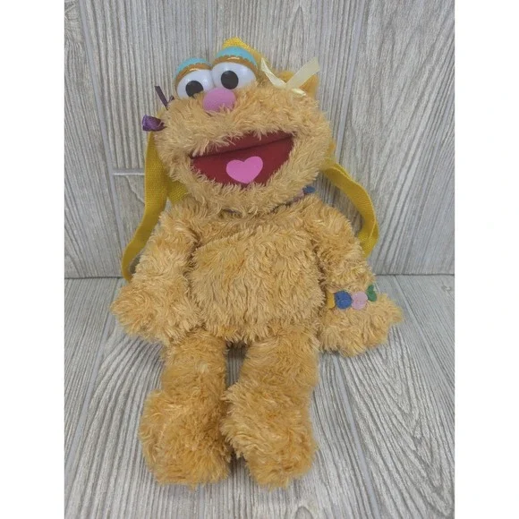 Vintage Sesame Street Zoe Plush Kids Backpack Y2K 2004 Kidcore Nostalgia 15