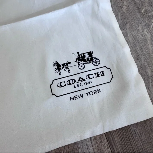 Coach Satin Butter Yellow Large Dust Bag with Brown Drawstring - 23.25” x 18.75”