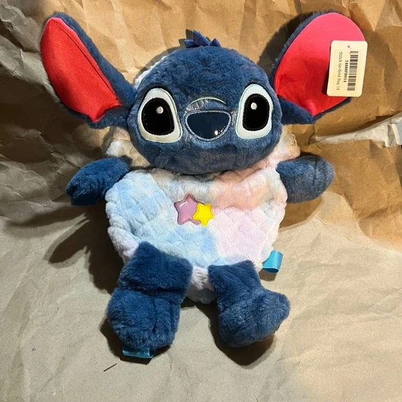 Disney Stitch 14in Plush Backpack Blue Tie-Dye Pastel Sparkle Star 14888FB014