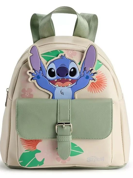 Disney Cream and Green Lilo & Stitch Mini Backpack for Kids