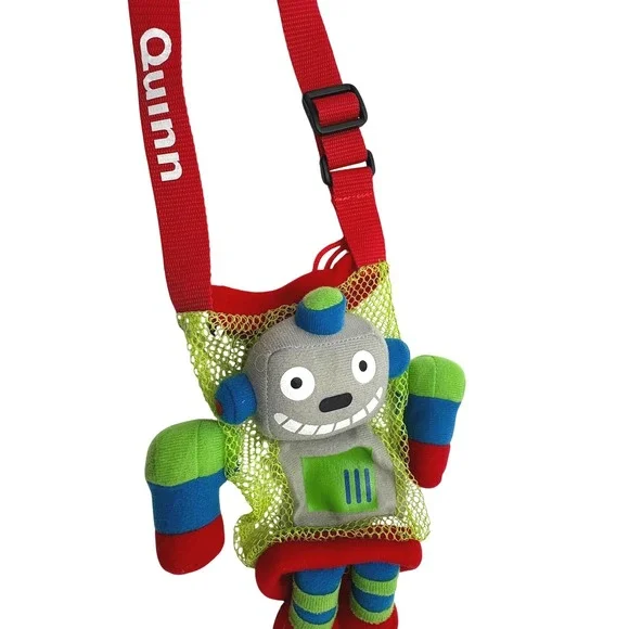 STEPHEN JOSEPH Bottle Buddy‎ Robot Water Bottle Holder Carrier Strap Mesh Quinn