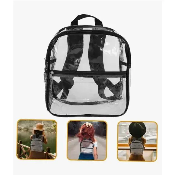 Elegant Casual‎ Backpack Plastic Mini Bag for Travel School Shopping Satchel