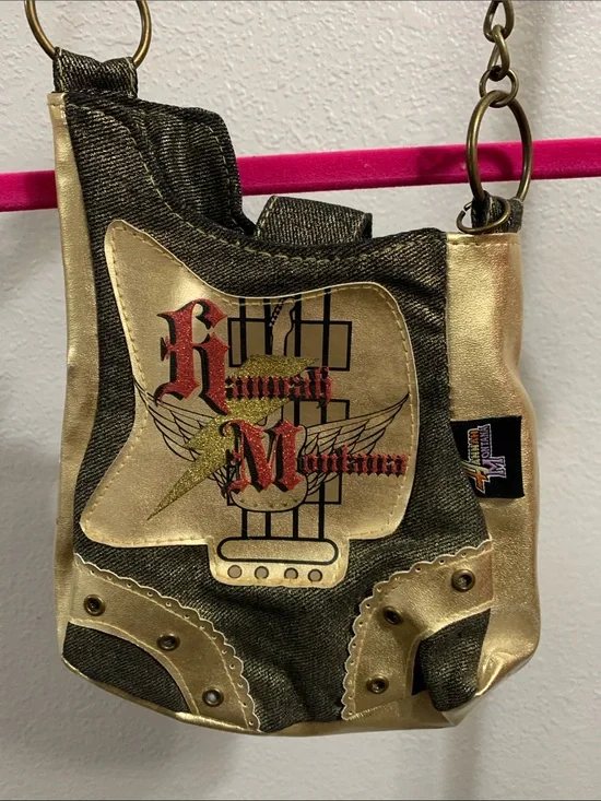 Disney Hannah Montana Kids Gold and Denim Star Accent Bag