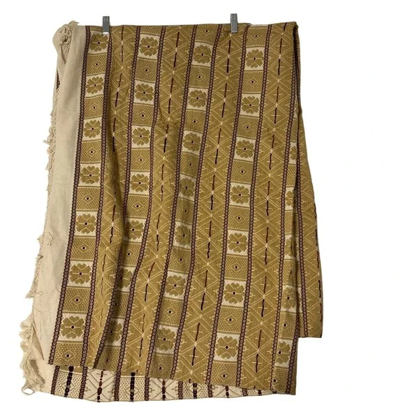 Vintage Rukotvorine Zagreb Croatian Hand Woven Blanket Throw Folk Motifs 1981