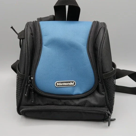 Nintendo Black Blue Mini Backpack Travel Case DS 3DS Bag Organizer