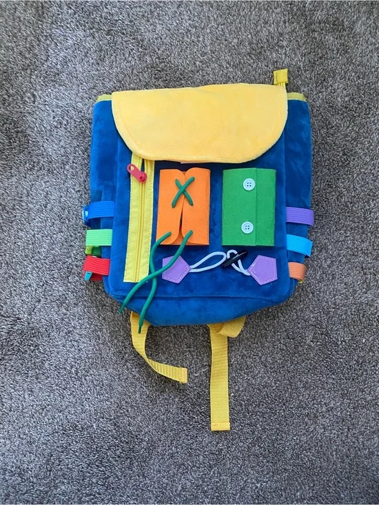 Kids Multi-Activity Blue and Yellow Learning Backpack